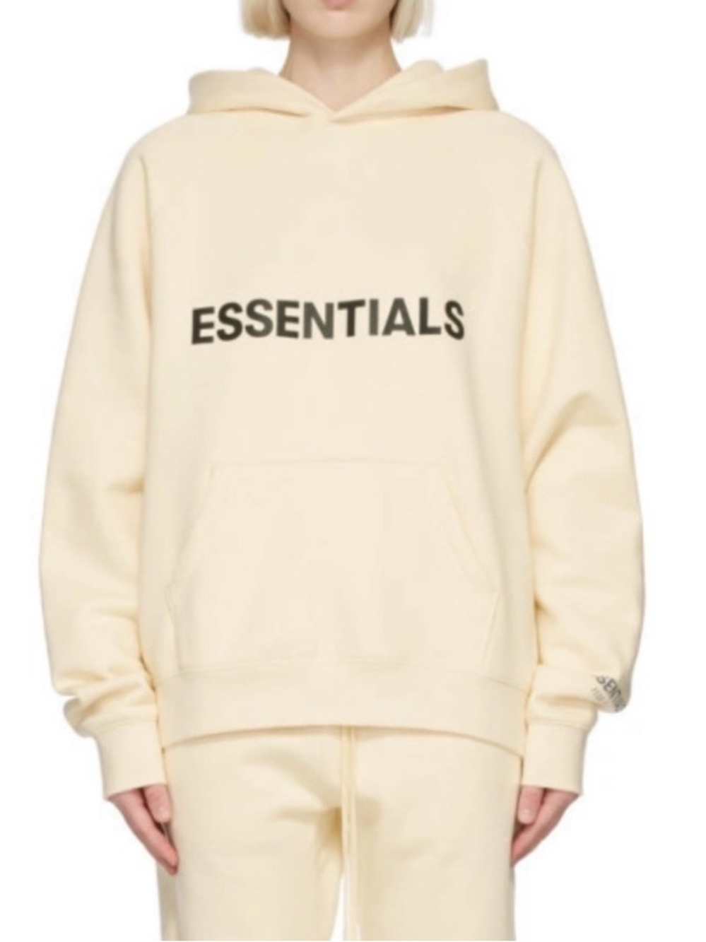 Fear of God ESSENTIALS Cream Pullover Hoodie - M